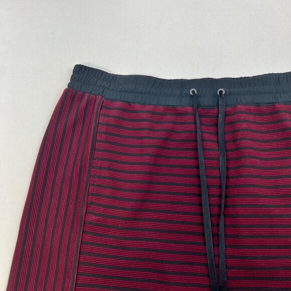 Lou & Grey Women’s Striped Pull On Skirt Wine/Black Drawstring Size Small New - Picture 3 of 9